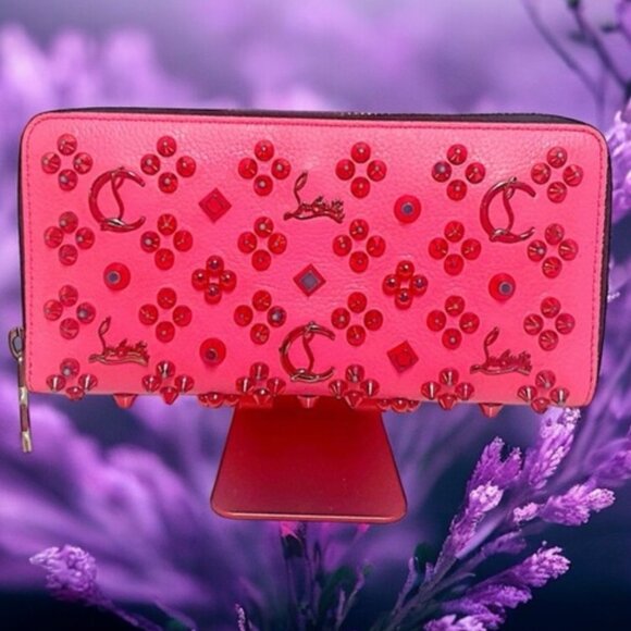 Christian Louboutin Panettone logo studs Zip Around Long Wallet - Picture 1 of 13